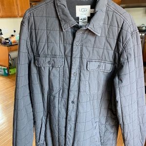 UGG Mens Trent Quilted Jacket Off-Black Color Size Large